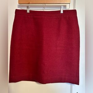 JCrew Mercantile Wool Skirt 12P. Maroon color.